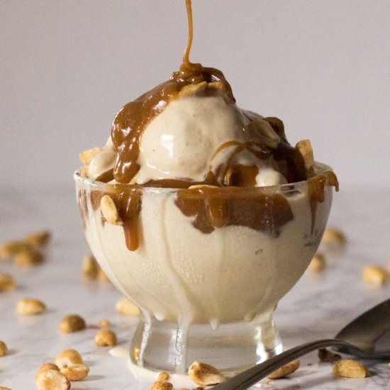 PB Ice Cream with Peanutty Caramel