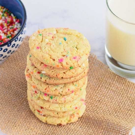 Cake Mix Confetti Cookies