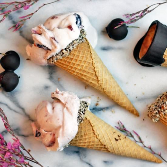 Vegan Cherry Compote Ice Cream