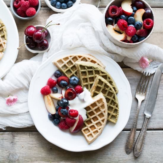Gluten free Matcha Waffles