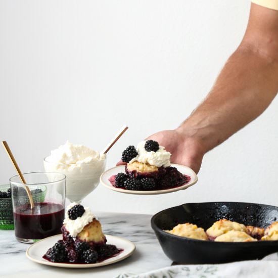 Blackberry Corn Biscuit Cobbler
