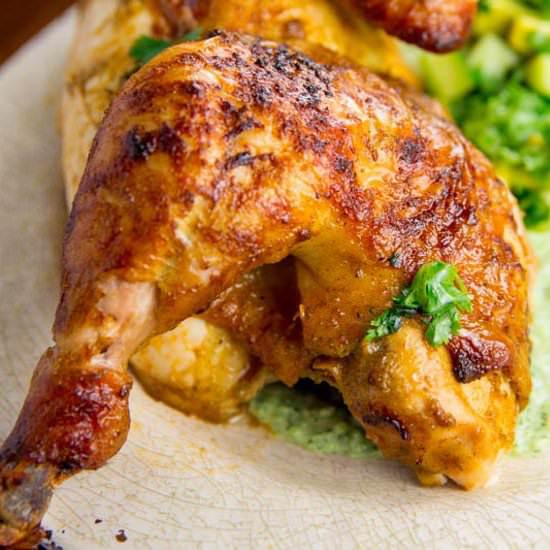 Peruvian Chicken with Green Sauce