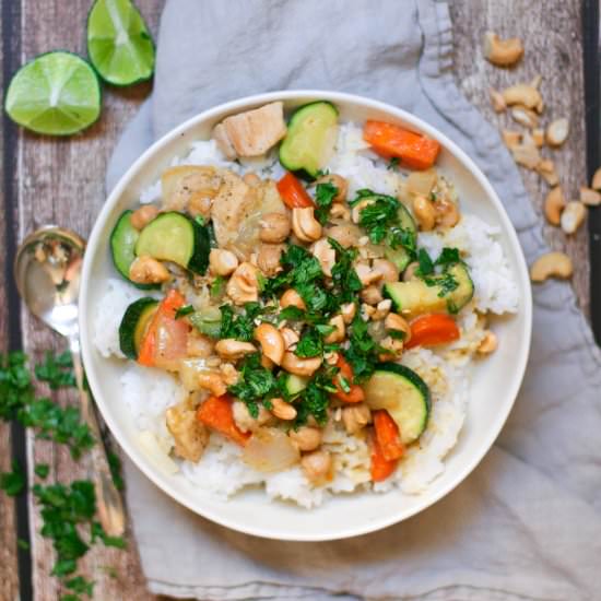 Green Cashew Chicken Curry