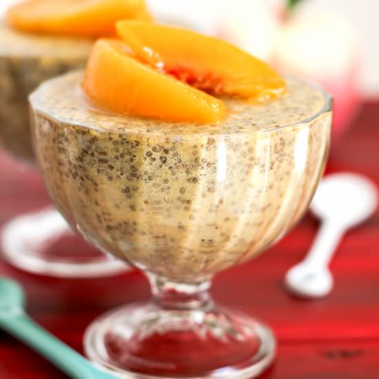 Healthy Ginger Peach Chia Pudding