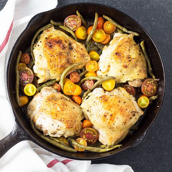 One Pan Roasted Chicken and Veggies