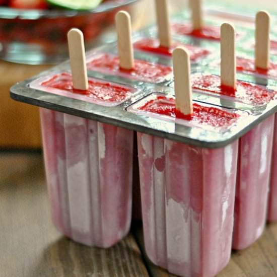 3 Ingredient Strawberry Popsicles