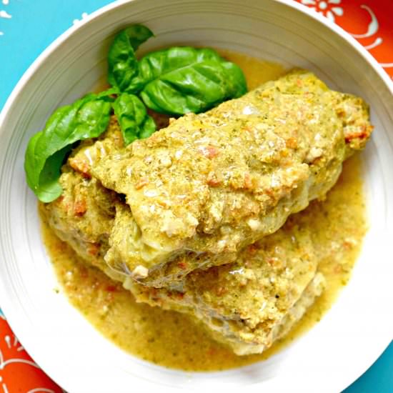 Stuffed Savoy Cabbage in Curry Sauce
