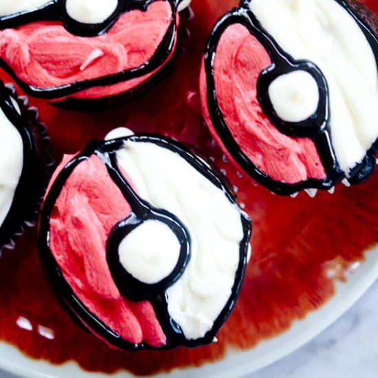 Pokeball Cupcakes