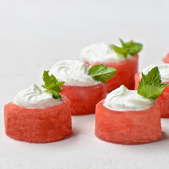 Watermelon and feta bites