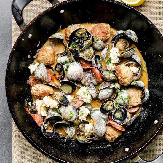 Spanish Meatballs with Clams