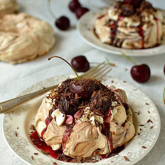 Black Forest Meringue Nests