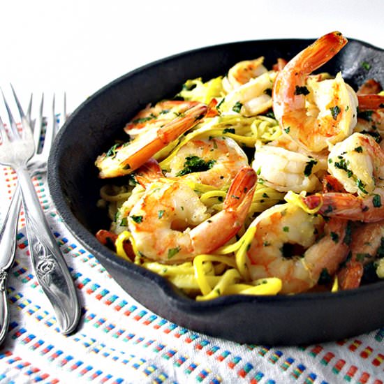 Shrimp Scampi with Veggie Noodles
