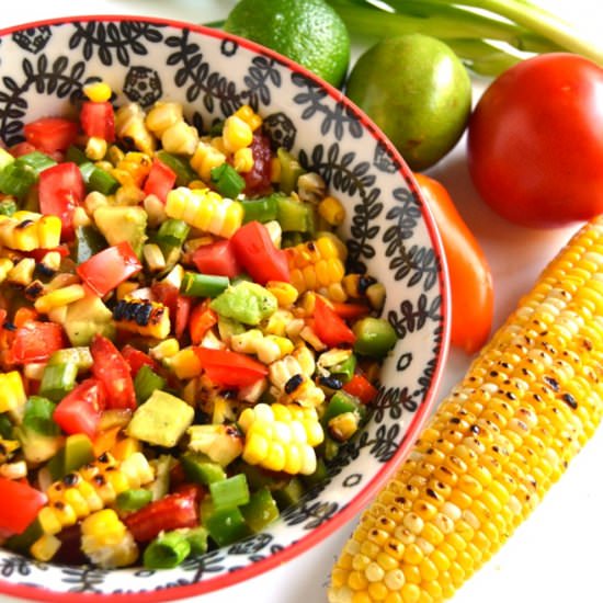 Avocado Grilled Corn Tomato Salad