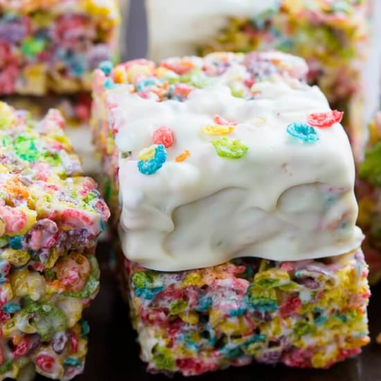 Marshmallow Fruity Pebble Bars