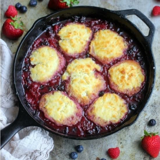 Triple Berry Cobbler