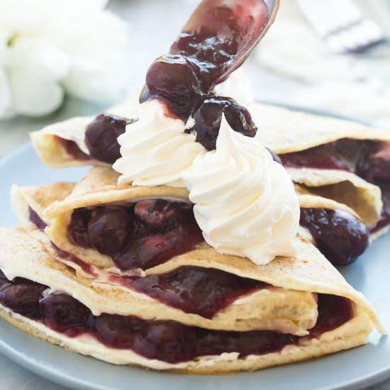 Cherry Cheesecake Crepes