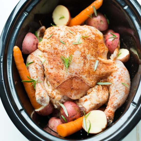Slow Cooker Balsamic Whole Chicken