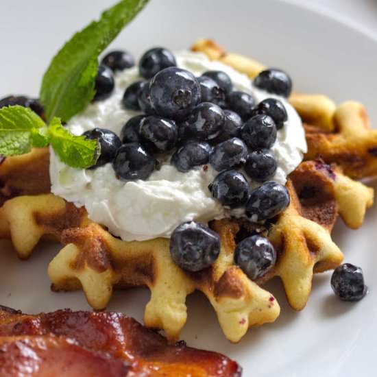 Blueberry Poundcake Waffles