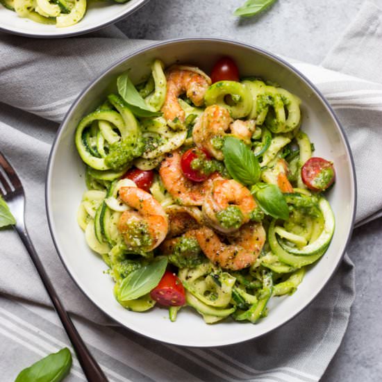 Cajun Shrimp with Pesto Zoodles