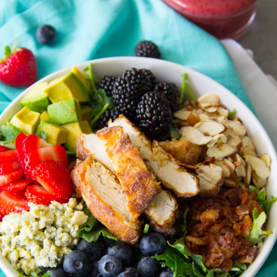 FRIED CHICKEN &  BERRY KALE SALAD