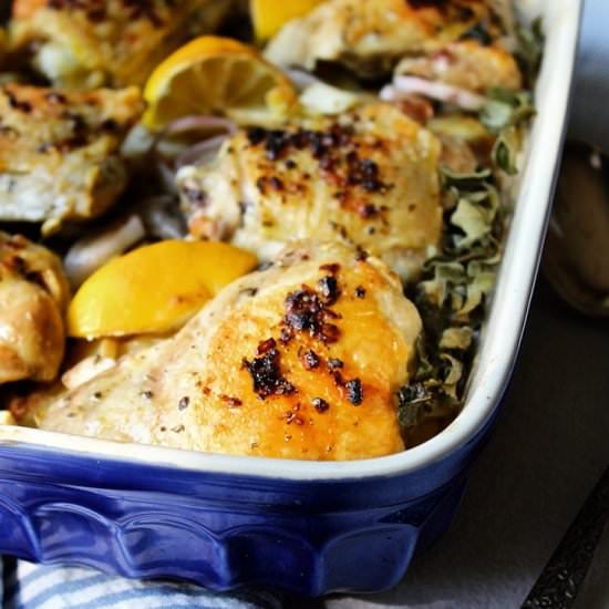 Greek Baked Chicken Thighs