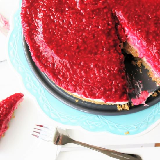 No-Bake Citrus Raspberry Cheesecake