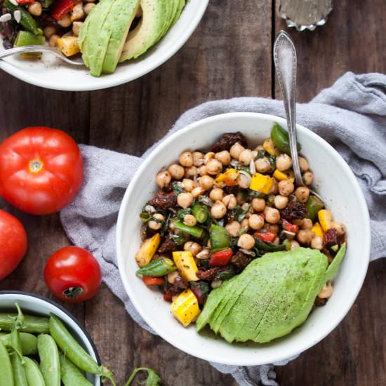 Chickpea, Swiss Chard & Basil Salad