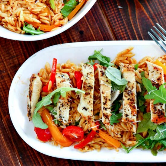 Summery Tuscan Chicken Orzo