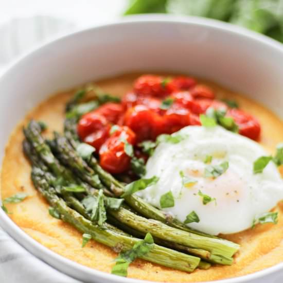 Roasted Tomato & Asparagus Polenta