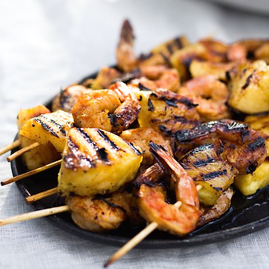 Pineapple Chipotle Shrimp Skewers