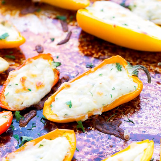 Feta And Egg Stuffed Mini Peppers