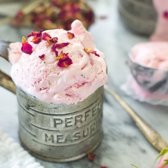 Strawberry Rose Ice Cream