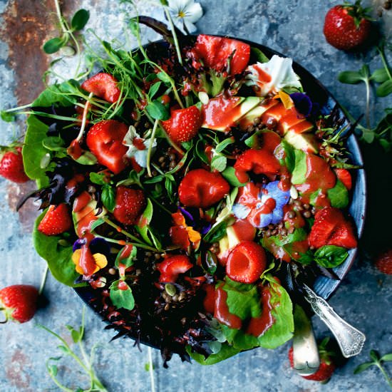 Summer Salad + Strawberry Dressing