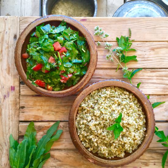 Rustic Sorrel Salad w/ Mint & Thyme