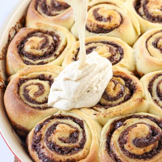 Choco-Peanut Butter Cinnamon Rolls