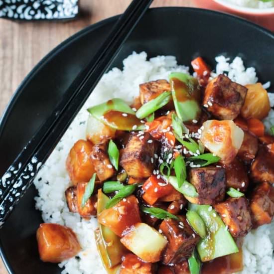 Pineapple Stir Fry w/ Baked Tofu