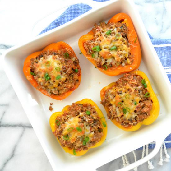 Turkey Quinoa Stuffed Bell Peppers