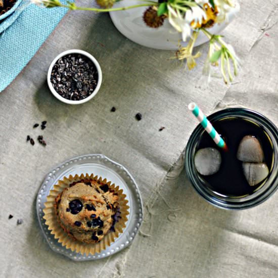 Cashew Butter Blueberry Muffins