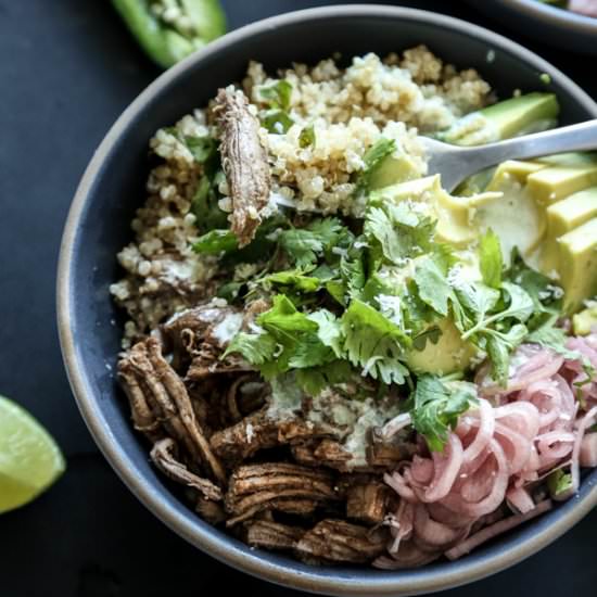 Speedy Five Spice Pulled Pork Bowl