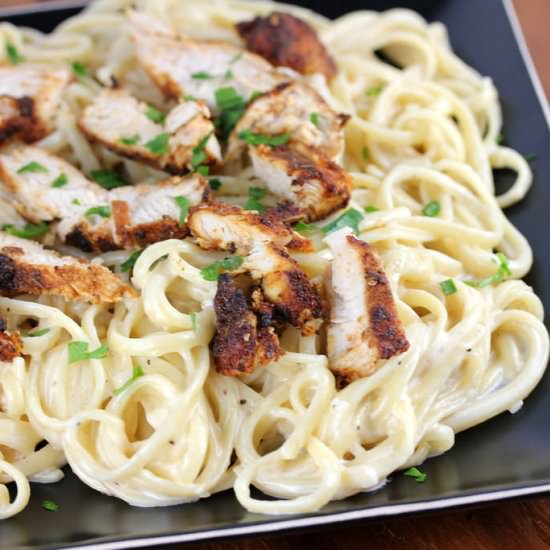 Blackened chicken alfredo