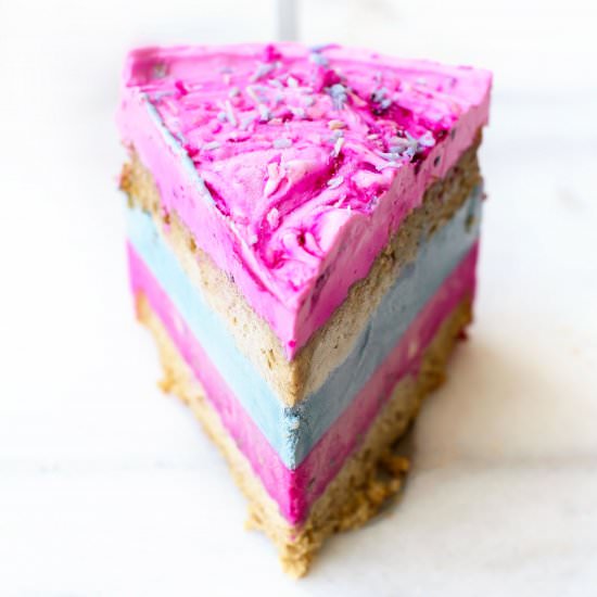 Vegan Cotton Candy Ice Cream Cake