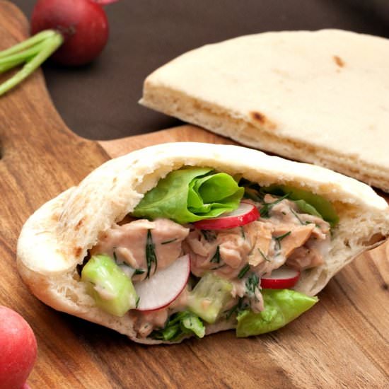 Tuna Dill Salad Pita Pockets
