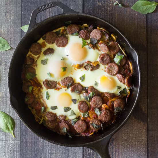 Sausage Pizza Sweet Potato Hash