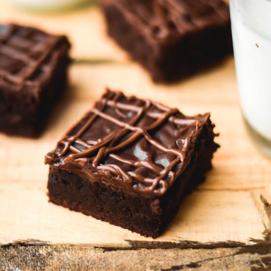 Extra Dark Chocolate Chunk Brownies