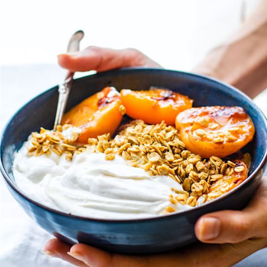 Char Grilled Apricot Parfait Bowls
