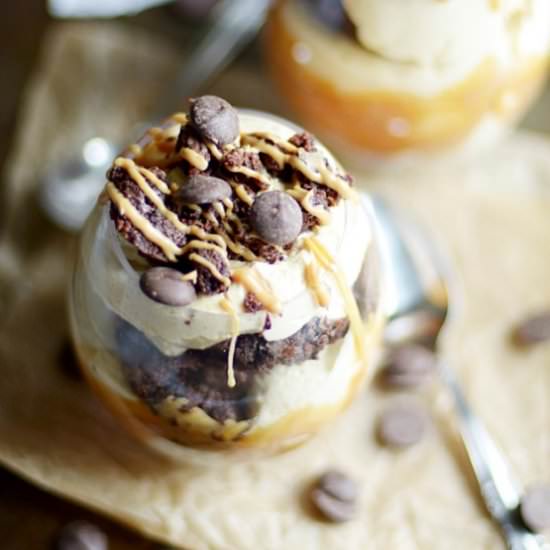 Peanut Butter Brownie Trifles