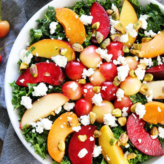 Stone Fruit Kale Salad