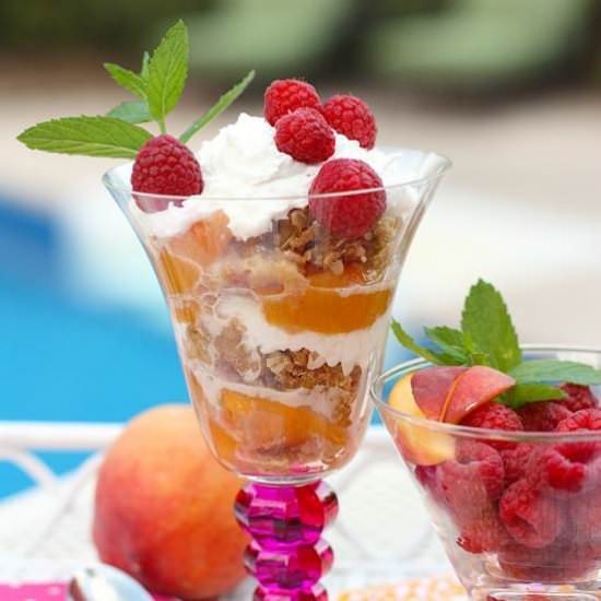 Peach & Raspberry Crisp Parfaits