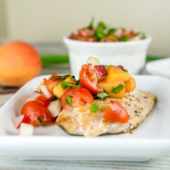 Salmon with Tomato Apricot Relish