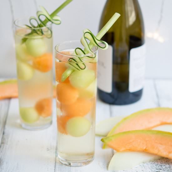 Cucumber Melon Ball Wine Cooler